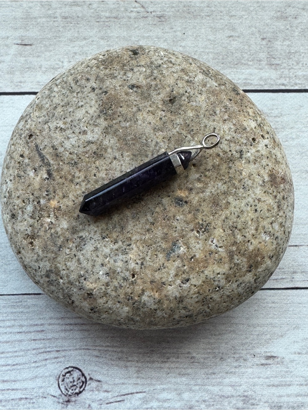 Unisex Dark Crystal Point Pendant